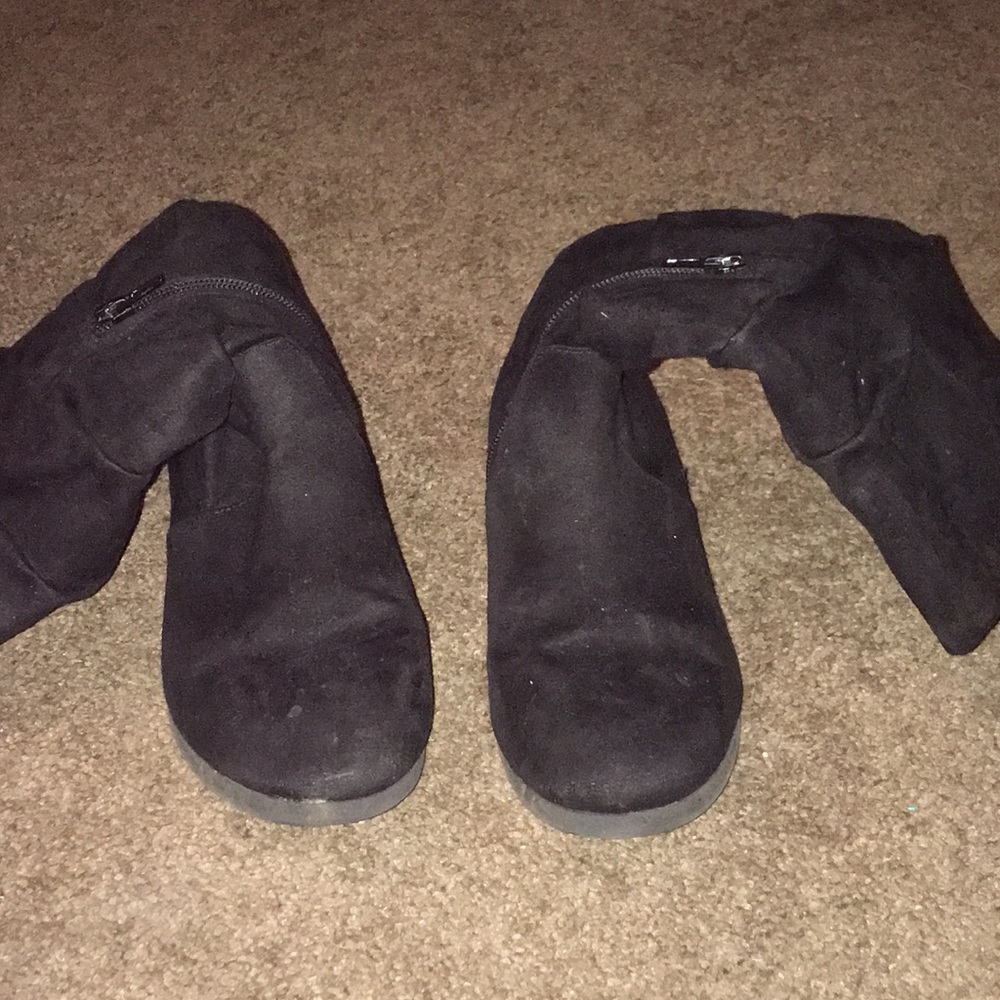 Black silk boots